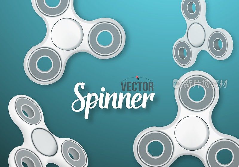 Vector   Spinner Banner. 3D Realistic Modern Relaxation Spinning Gadget Banner